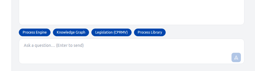Screenshot: AI Assistant source selector buttons