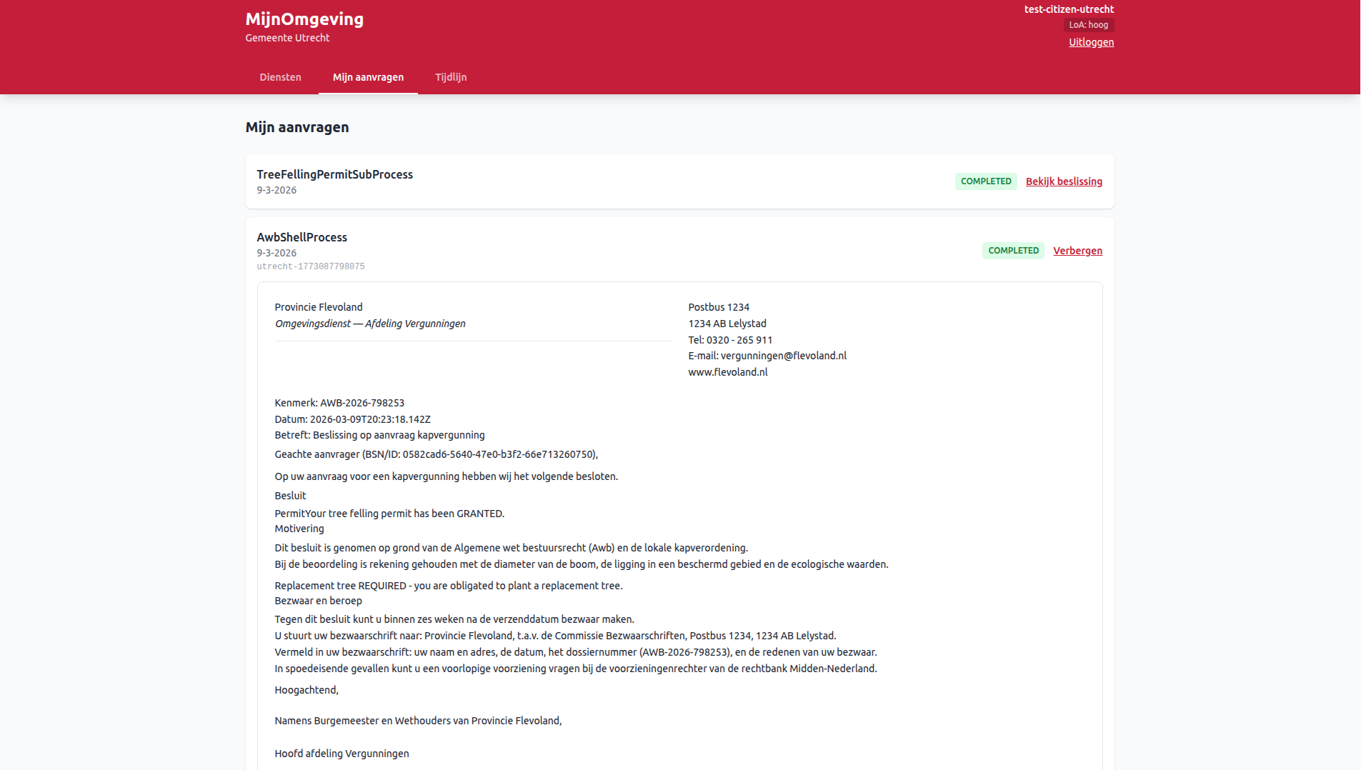 Screenshot: Decision Document Viewer — rendered letter layout