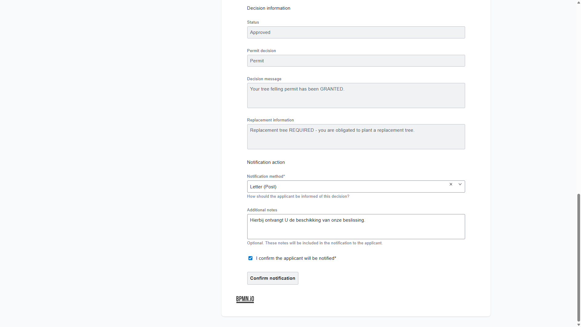 Screenshot: MijnOmgeving — Caseworker AWB Notify Task
